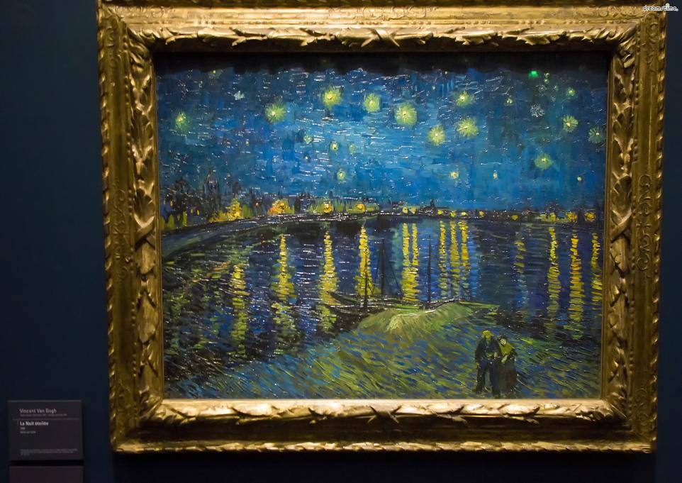 ▲《론강의 별이 빛나는 밤에》(Starry Night over the Rhone).
프랑스&nbsp;오르세 미술관 소장.
