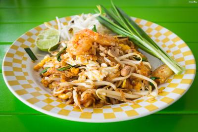 ▲태국의 대표적인 음식, 팟타이(Phat Thai).

쌀국수에 숙주나물을 넣고 볶은 국수다.

