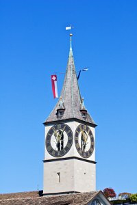 취리히 성 피터 대성당의 시계탑 10
