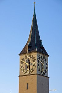 취리히 성 피터 대성당의 시계탑 15