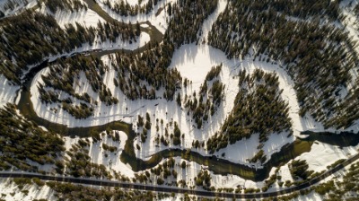 레드피쉬 크리크 항공사진 겨울풍경 01
