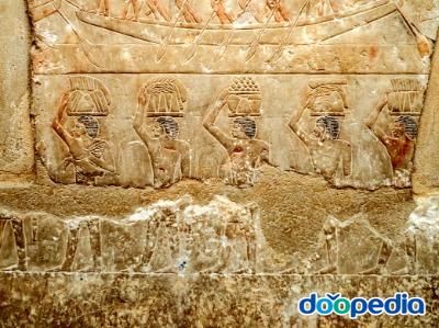 사카라 피라미드 내부 벽화 (조리할 야채를 옮기는 남자들)