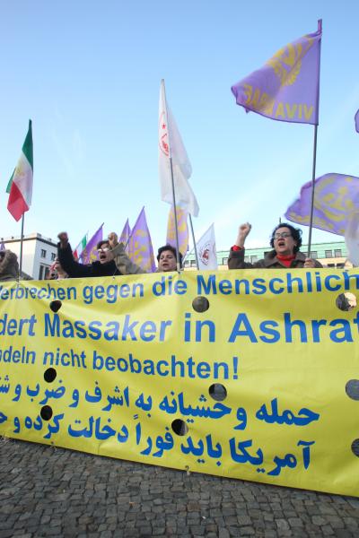 베를린 미국 대사관 앞 이란인 시위 	 07