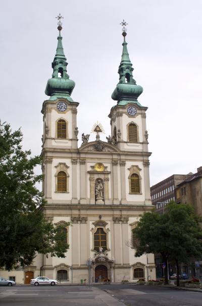 Baroque church in Budapest - two towers 08