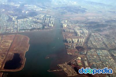 인천국제공항 이륙후 시화호 인근