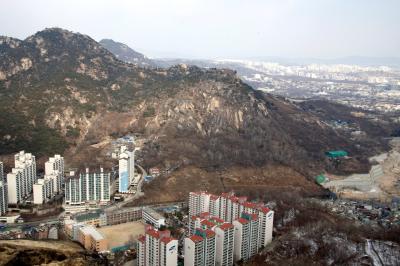 안산 무악산 동봉수대지에서 본 삼성아파트