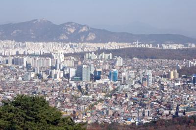 말바위 전망대에서 본 미아동 일대