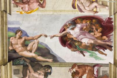 [8] 대표 소장품1

세계에서 가장 유명한 그림 중 하나인 미켈란젤로의 《아담의 창조》.

바티칸미술관에서는 이 그림이 처음 그려진 1511년부터

반세기가 넘는 지금까지 보존되어온 원본 작품을 만나볼 수 있다.
